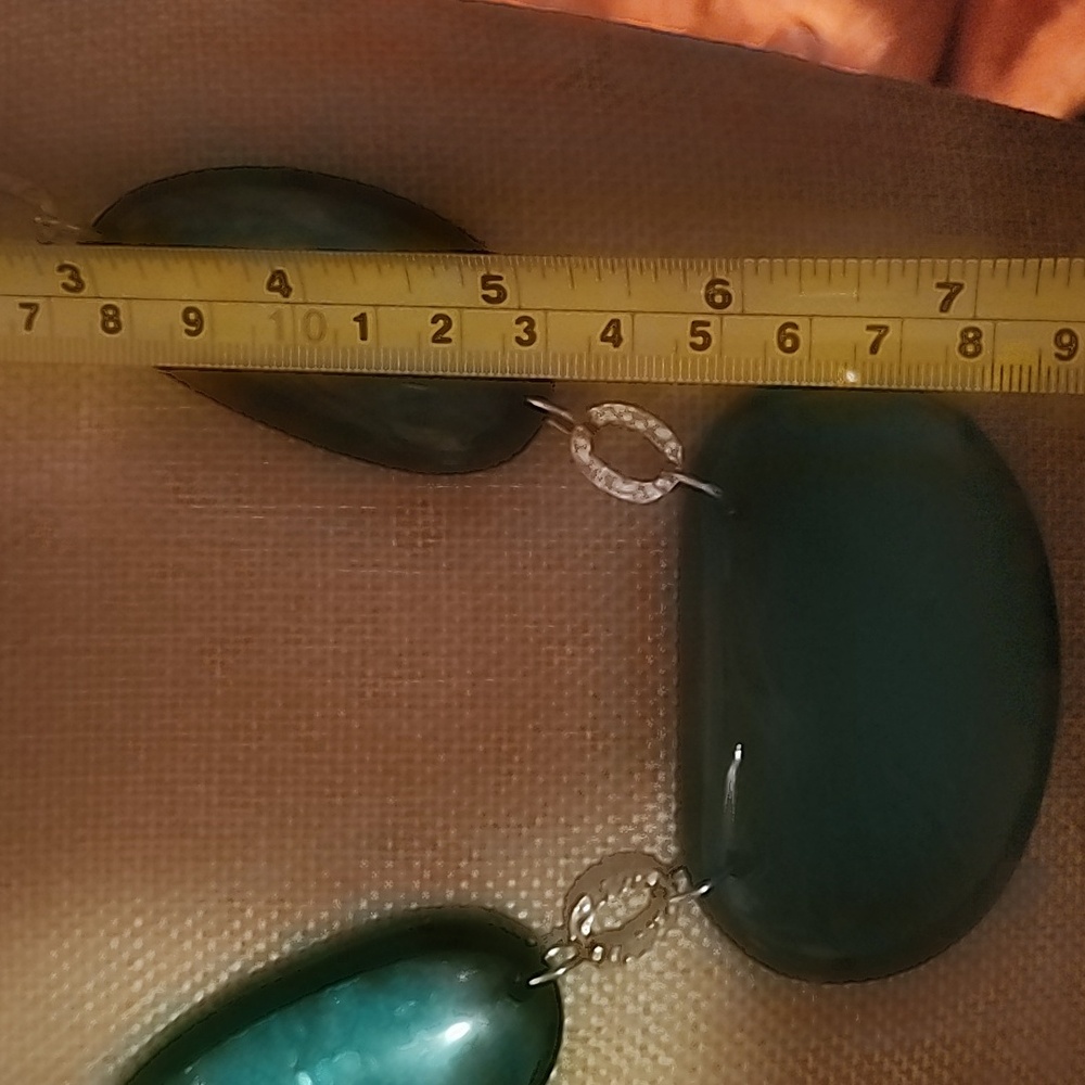 Elegant Green/ Torquoise  Statement Necklace From The 90's - Picture 5 of 7